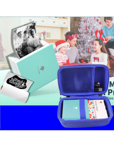 Funda Dura WERJIA para Impresora Phomemo M02/M02S Azul