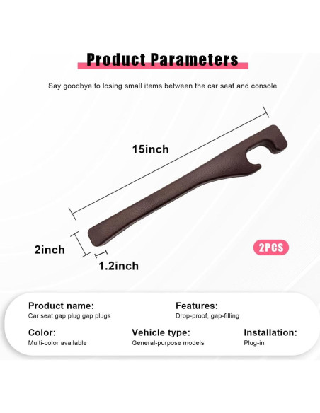 Relleno Espacio Asientos Coche Suvnie 38x5cm Marrón 2 PCS