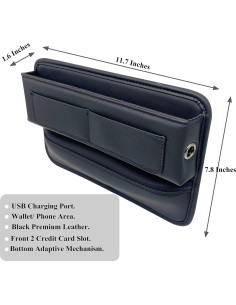 Relleno Espacio Asientos Coche MISSEIAR 2 Paquetes Cuero Sintético 2