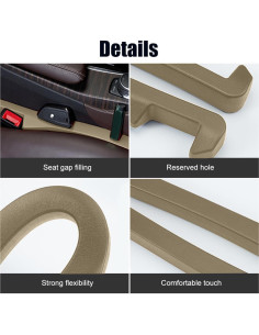 Relleno para Espacio entre Asientos Auto GRABIIFY 2pcs Crema 2