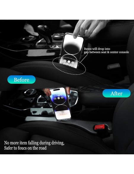 Relleno Espacio Asientos Coche Hanhee 2 Pack Ajuste Universal Relleno Espacio Asientos Coche Hanhee 2 Pack Ajuste Universal