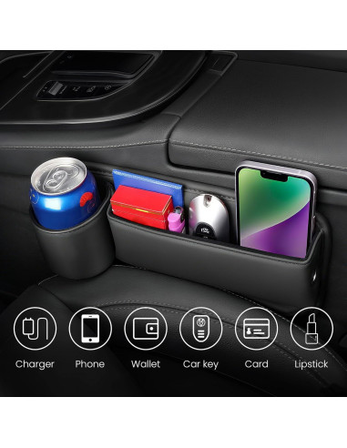 Organizador de Auto NYEONHRT Cuero Marrón Ajuste Universal