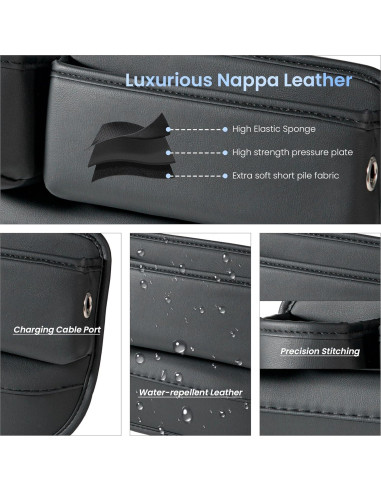 Organizador de Auto NYEONHRT Cuero Marrón Ajuste Universal