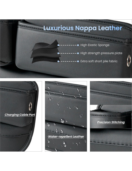 Organizador de Auto NYEONHRT Cuero Marrón Ajuste Universal