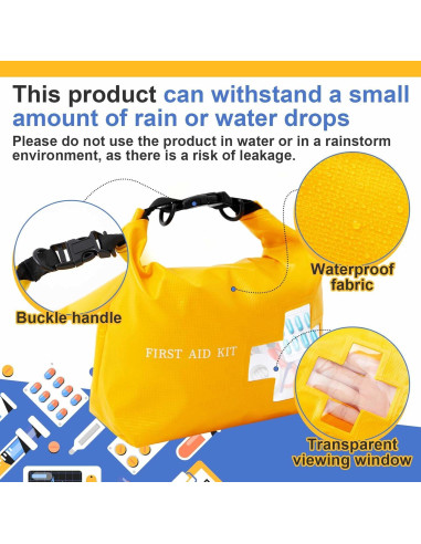 Paquete de 2 Bolsas Vacías Impermeables para Primeros Auxilios