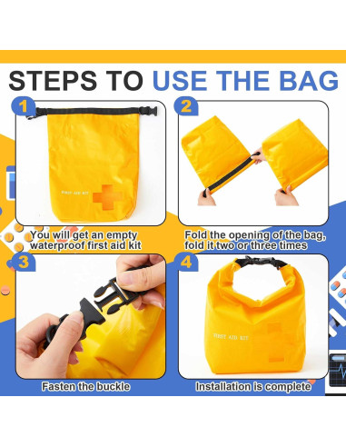 Paquete de 2 Bolsas Vacías Impermeables para Primeros Auxilios