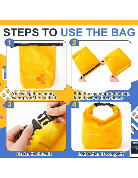 Paquete de 2 Bolsas Vacías Impermeables para Primeros Auxilios