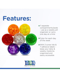 Organizador de Pastillas Semanal GMS - Caja Pequeña Arcoíris 2