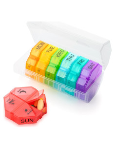 Organizador Semanal de Pastillas Yaklim 28 Compartimentos Blanco