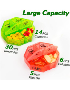 Organizador Semanal de Pastillas Yaklim 28 Compartimentos Blanco 2