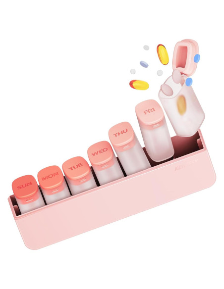 Organizador Semanal de Pastillas KERTSSY Rosa 7 Días 18.4x6x4cm