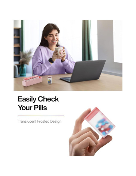 Organizador Semanal de Pastillas KERTSSY Rosa 7 Días 18.4x6x4cm