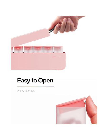 Organizador Semanal de Pastillas KERTSSY Rosa 7 Días 18.4x6x4cm