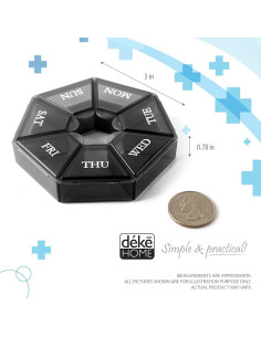 Organizador Semanal de Pastillas Deke Home Mini 7 Días 2