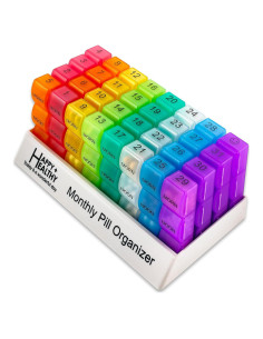 Organizador de Pastillas Mensual MEDca - 32 Compartimentos 3 Veces al Día