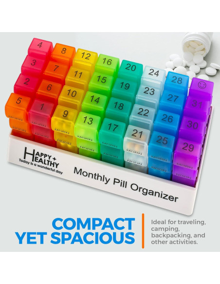 Organizador de Pastillas Mensual MEDca - 32 Compartimentos 3 Veces al Día
