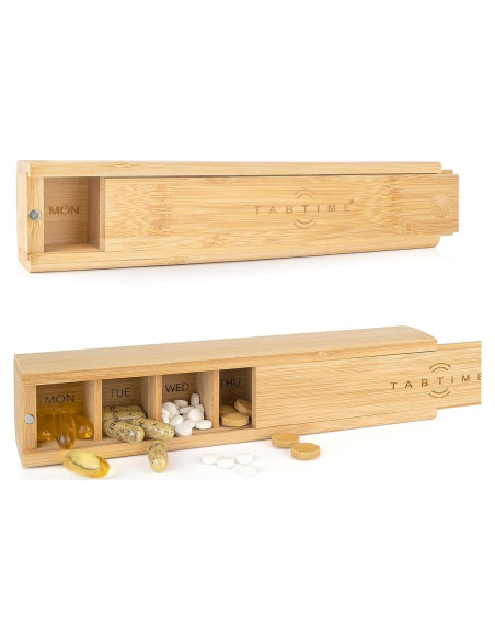 Organizador Semanal de Pastillas de Bambú Tabtime - 7 Días