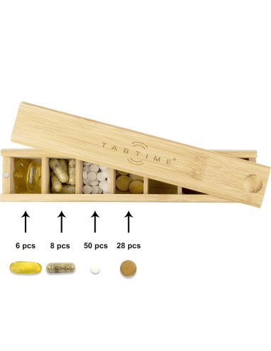 Organizador Semanal de Pastillas de Bambú Tabtime - 7 Días