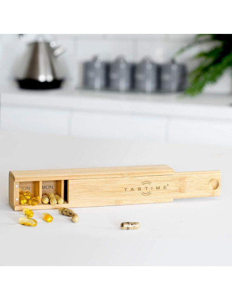 Organizador Semanal de Pastillas de Bambú Tabtime - 7 Días