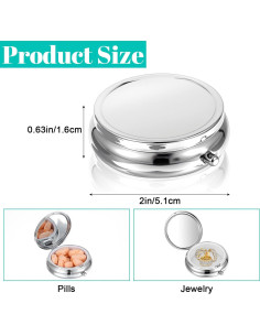Caja de Pastillas Metálica Molain 20 Pcs Portátil Espejo 2