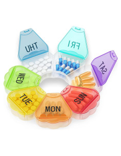 Organizador de Pastillas Semanal FAHZON Arcoíris 7 Días
