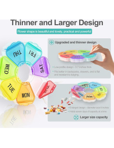 Organizador de Pastillas Semanal FAHZON Arcoíris 7 Días 2