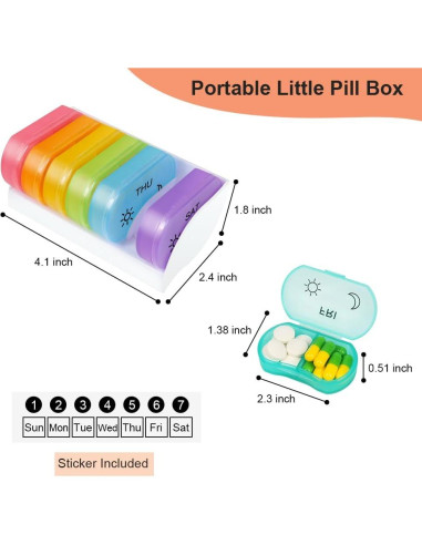 Organizador de Pastillas Diarias HRX 7 Días 14 Compartimentos
