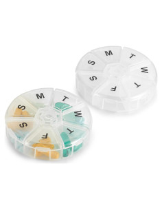 Organizador Semanal de Pastillas MEDca - Paquete de 2, 7 Compartimentos