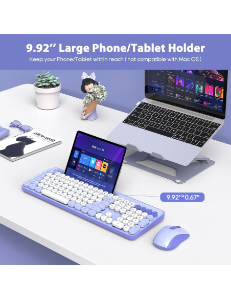 Combo Teclado y Ratón Inalámbrico Trueque Retro Rosa Combo Teclado y Ratón Inalámbrico Trueque Retro Rosa