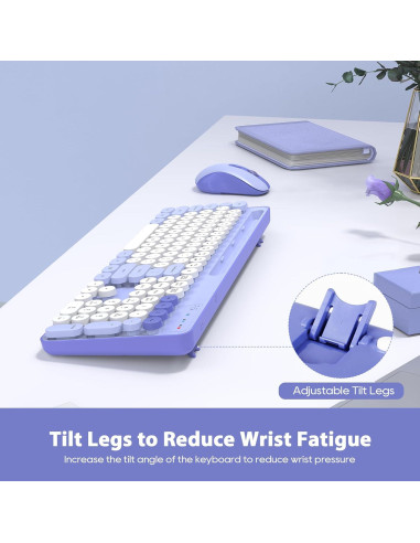 Combo Teclado y Ratón Inalámbrico Trueque Retro Rosa