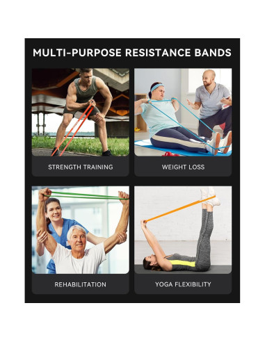 Bandas de Resistencia SUNPOW - Juego de 5 para Entrenamiento