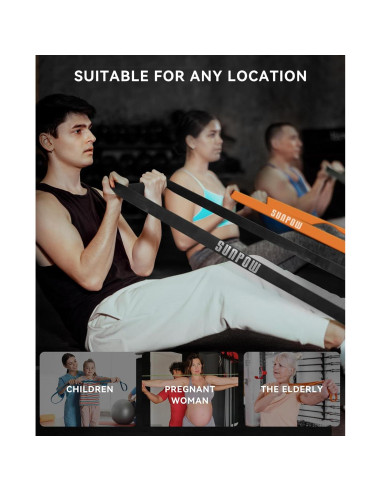 Bandas de Resistencia SUNPOW - Juego de 5 para Entrenamiento