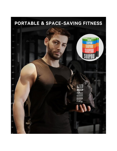 Bandas de Resistencia SUNPOW - Juego de 5 para Entrenamiento