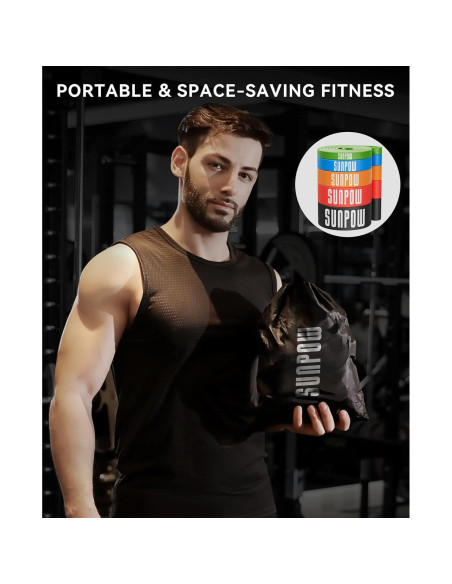 Bandas de Resistencia SUNPOW - Juego de 5 para Entrenamiento