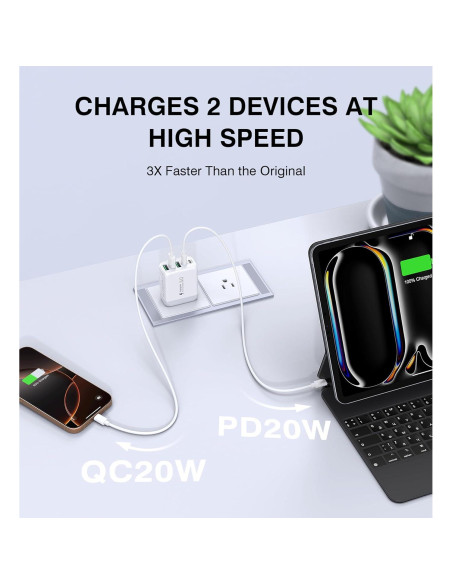 Cargador de Pared USB C 50W 5 Puertos CSODINCE 2-Pack