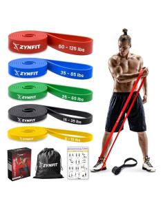 Juego de 5 Bandas de Resistencia ZYNFIT con Ancla de Puerta