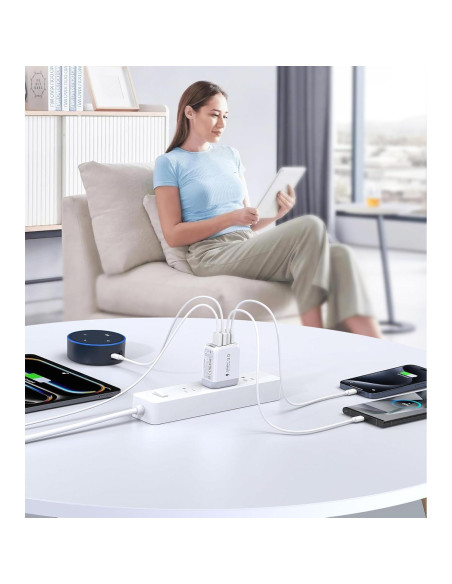 Cargador de Pared USB C 50W 5 Puertos CSODINCE 2-Pack