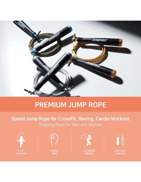 Cuerda de Salto KSY JUMP ROPE S700 Ajustable 290 cm Oro
