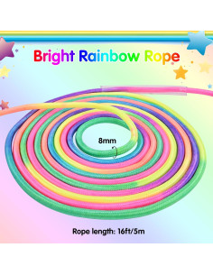 Cuerda de Saltar Doble Holandesa Homello 4.88m Arcoíris Ajustable 2