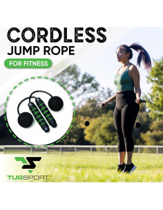 Cuerda de Salto Sin Cable TugSport con Peso - Ajustable y Antideslizante 2