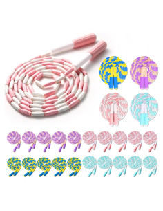 Paquete de 20 cuerdas de saltar YVDNHP ajustables 2.71m