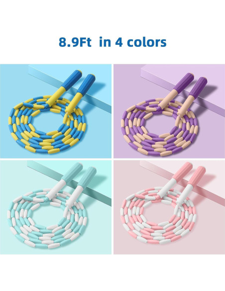 Paquete de 20 cuerdas de saltar YVDNHP ajustables 2.71m