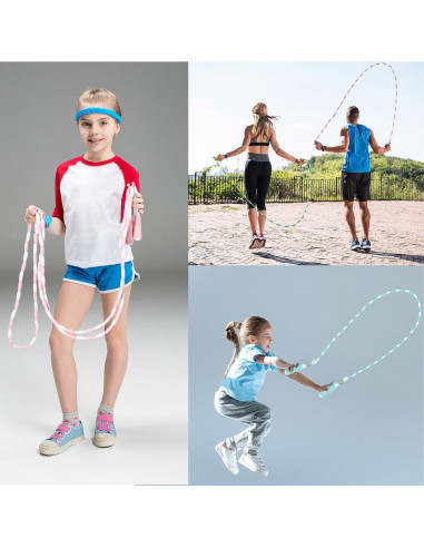 Paquete de 20 cuerdas de saltar YVDNHP ajustables 2.71m