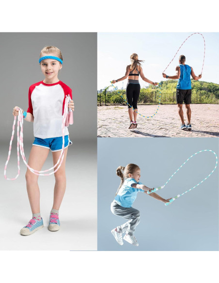 Paquete de 20 cuerdas de saltar YVDNHP ajustables 2.71m