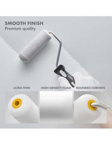 Kit de Rodillos de Pintura de Espuma Remolika 6 Piezas 10.16 cm