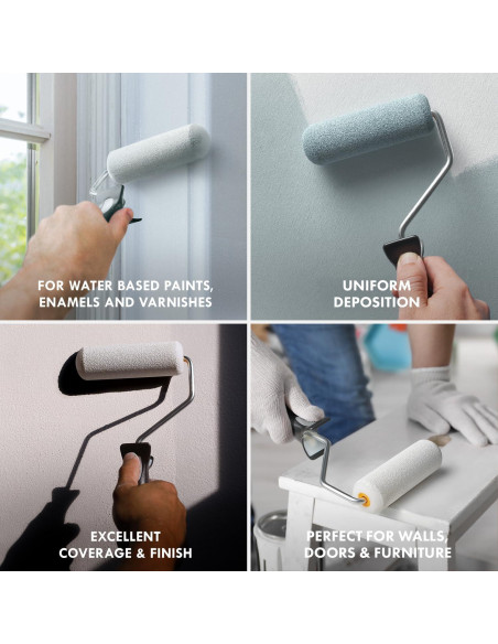 Kit de Rodillos de Pintura de Espuma Remolika 6 Piezas 10.16 cm