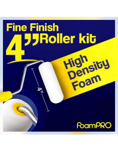 Kit de Pintura FoamPRO 4" Acabador Fino con Bandeja y Rodillos 2