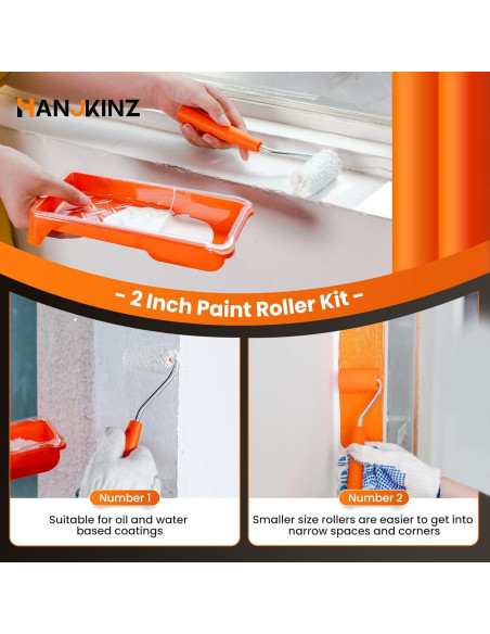 Kit de Rodillos de Pintura 20 Piezas 2" Espuma y Microfibra