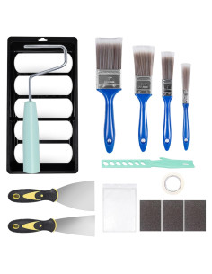 Kit de Rodillos de Pintura 19 Piezas Ozzagar - 4" Rodillo, Brochas y Más