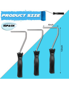 Baderke 10 Pcs Mini Rodillo de Pintura 10.16 cm con Mango 2